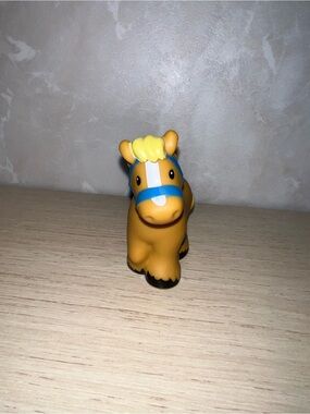 Fisher-Price Yellow Pony Figure with Blue Harness